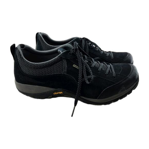 Dansko Paisley Waterproof Sneakers Womens 9.5 10 40 Black Suede Lace Up Comfort - Picture 1 of 15